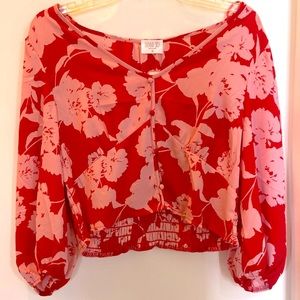 NWT Sienna Sky Floral Flow Crop